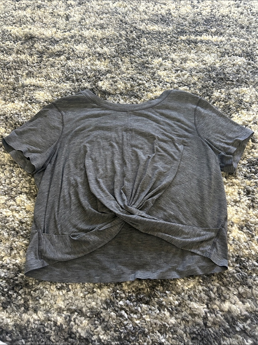 Lululemon Gray Heather Athletic Cropped Tee Size 2